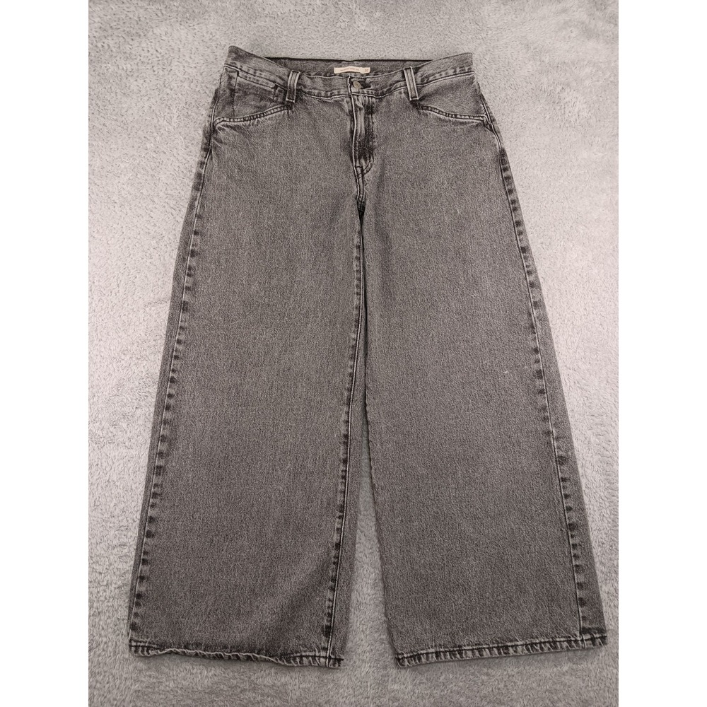 Levi's Jeans Womens 33x29 (Tag 32x31) Gray 94 Baggy Wide Leg High Rise Denim